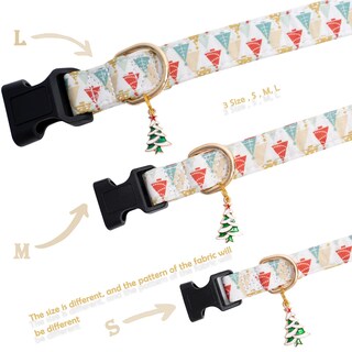 Foto 4 | Foto 4 | Collar Para Perro Faygarsle De Algodón Navideño Con Pajarita Beige Y Dorado - Venta Internacional.