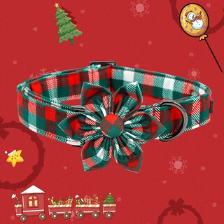 Foto 3 | Foto 3 | Collar Para Perro Elegante Coleta Con Diseño Navideño De Flores - Venta Internacional.