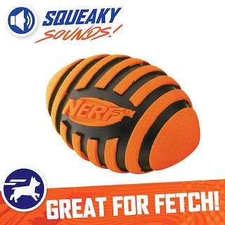 Foto 3 | Foto 3 | Pelota De Fútbol De Goma Para Perros Nerf Con Chirriador En Espiral, Naranja - Venta Internacional.