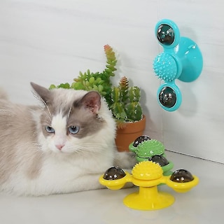 Foto 5 | Foto 5 | Molino De Viento Interactivo Para Gatos Huoguo, Rompecabezas De Entrenamiento, Azul - Venta Internacional.