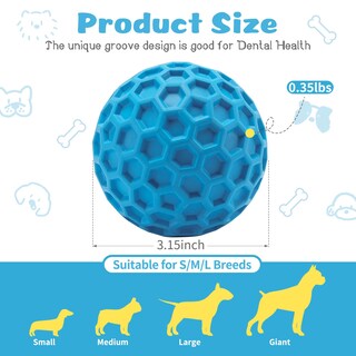 Foto 2 | Foto 2 | Juguete Para Perros Hippih Indestructible Squeaky Balls, Paquete De 2 Unidades Para Perros - Venta Internacional.