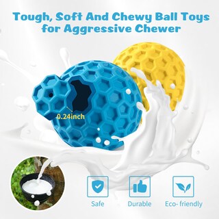 Foto 3 | Foto 3 | Juguete Para Perros Hippih Indestructible Squeaky Balls, Paquete De 2 Unidades Para Perros - Venta Internacional.