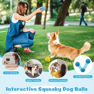 Foto 6 | Foto 6 | Juguete Para Perros Hippih Indestructible Squeaky Balls, Paquete De 2 Unidades Para Perros - Venta Internacional.