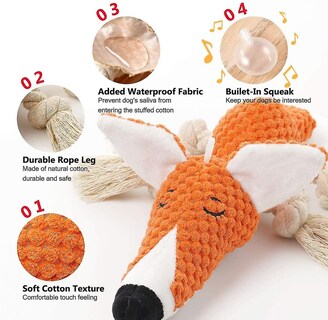 Foto 2 | Foto 2 | Juguete De Peluche Para Perros, Juguetes Interactivos Para Perros Con Forma De Zorro De Peluche Para - Venta Internacional.