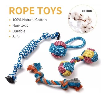 Foto 3 | Foto 3 | 7 Piezas Juguetes De Cuerda Para Perro Belug Colores