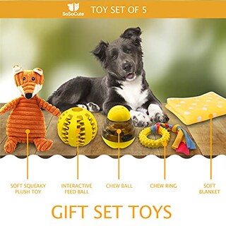Foto 3 | Foto 3 | Caja De Regalo Para Perros Sosocute Yellow Con Juego De Juguetes Masticables Para Perros Pequeños - Venta Internacional.