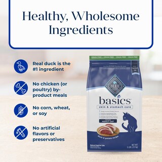 Foto 6 | Foto 6 | Alimento Seco Para Gatos Blue Buffalo Basics Para Pato Y Patata, 2,27 Kg - Venta Internacional.