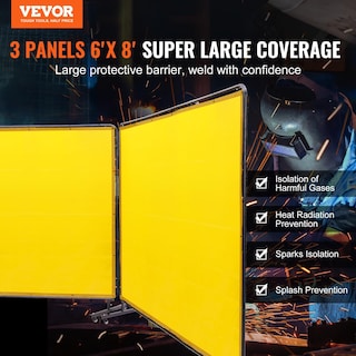 Foto 2 | Foto 2 | Pantalla De Soldadura Vevor De 3 Paneles De 1,8 M X 2,4 M Con Marco Amarillo - Venta Internacional.