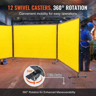 Foto 3 | Foto 3 | Pantalla De Soldadura Vevor De 3 Paneles De 1,8 M X 2,4 M Con Marco Amarillo - Venta Internacional.