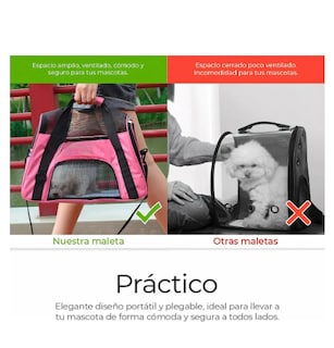 Foto 4 | Foto 4 | Mochila Transportadora Bolsa Mascota Perro Gato Viaje Chica Color Rosa