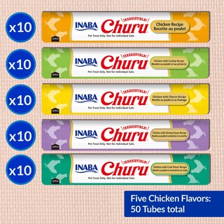 Foto 3 | Foto 3 | Puré Cremoso Cat Treats Inaba Churu, 14 Ml X 50 Tubos De Pollo - Venta Internacional.