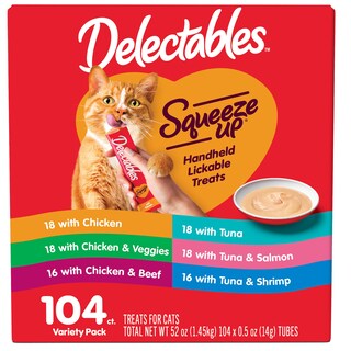 Foto 1 | Foto 1 | Cat Treats Hartz Delectables Squeeze Up, Paquete Variado De 104 X 15 Ml - Venta Internacional.