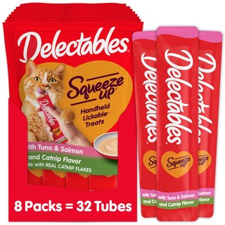 Foto 1 | Foto 1 | Cat Treats Hartz Delectables Squeeze Up De Atún Y Salmón 32 X 15 Ml - Venta Internacional.