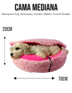 Foto 3 | Foto 5 | Cama Para Perro Antiestres Con Techo Desmontable Mediana Rosa Blits Lunics