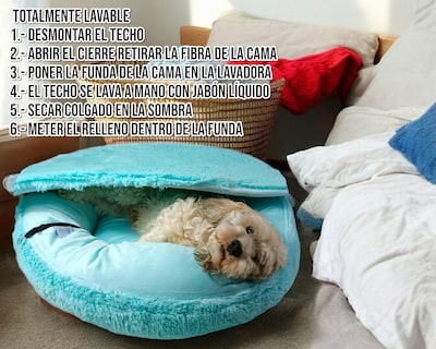 Foto 7 | Foto 7 | Cama para Perro Lunics Aqua Antiestrés con Techo Desmontable Mediana