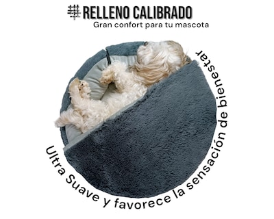 Foto 4 | Foto 4 | Cama para Perro Lunics Antiestrés con Techo Desmontable Mediana Gris Oxford