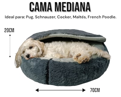 Foto 5 | Foto 5 | Cama para Perro Lunics Antiestrés con Techo Desmontable Mediana Gris Oxford