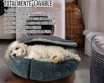 Foto 7 | Foto 7 | Cama para Perro Lunics Antiestrés con Techo Desmontable Mediana Gris Oxford