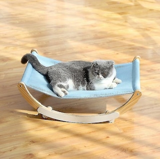 Foto 1 | Foto 1 | Cama Con Forma De Jaula Para Pájaros Huoguo, De Madera Maciza, Para Gatos, Color Azul - Venta Internacional.