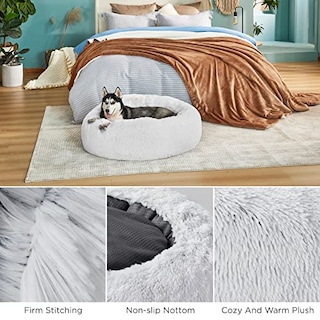 Foto 2 | Foto 2 | Cama Para Mascotas Bedsure Calmante Para Perros Pequeños, Lavable En Forma De Rosquilla, 60 Cm - Venta Internacional.