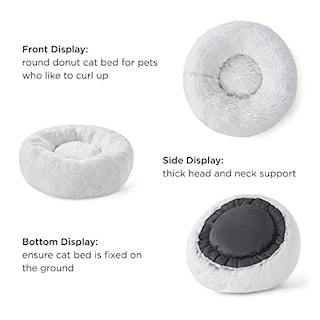 Foto 3 | Foto 3 | Cama Para Mascotas Bedsure Calmante Para Perros Pequeños, Lavable En Forma De Rosquilla, 60 Cm - Venta Internacional.