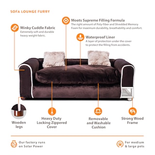 Foto 4 | Foto 4 | Cama Ideal Para Mascotas Tapizada En Tela Minky Incluye 2 Almohadas Patas De Madera Desmontables
