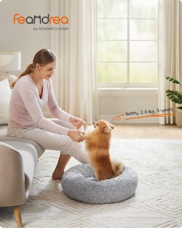 Foto 2 | Foto 2 | Cama Para Perros Feandrea Con Forma De Rosquilla, Superficie De Felpa Suave, Gris