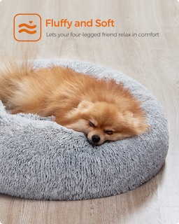 Foto 3 | Foto 3 | Cama Para Perros Feandrea Con Forma De Rosquilla, Superficie De Felpa Suave, Gris