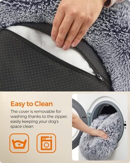 Foto 7 | Foto 7 | Cama Para Perros Feandrea Con Forma De Rosquilla, Superficie De Felpa Suave, Gris