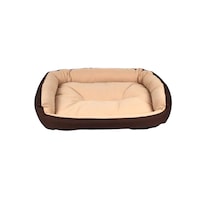 Cama Para Perro O Mascota Mediana Color Café Y Beige Colchoneta