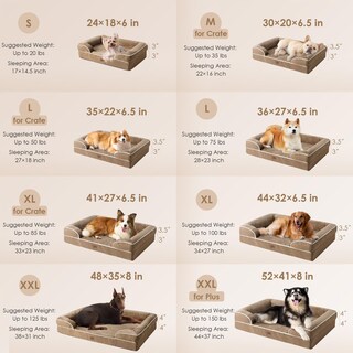 Foto 2 | Foto 2 | Cama Ortopédica Para Perros Eheyciga, Impermeable, Viscoelástica, Xl, Camel - Venta Internacional.