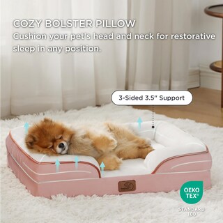 Foto 3 | Foto 3 | Cama Ortopédica Para Perros, Pequeña, Lavable E Impermeable, Rosa - Venta Internacional.