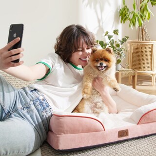 Foto 7 | Foto 7 | Cama Ortopédica Para Perros, Pequeña, Lavable E Impermeable, Rosa - Venta Internacional.