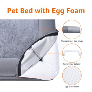 Foto 3 | Foto 3 | Cama Para Mascotas Amazon Basics, Sofá De Espuma Para Sala De Estar, Color Gris, 76 X 51 Cm - Venta Internacional.