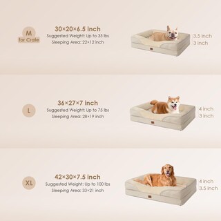 Foto 5 | Foto 5 | Cama Para Perros Eheyciga Memory Foam Xl, Ortopédica, Impermeable, 42 X 30 X 7,5 Cm - Venta Internacional.