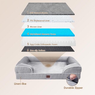 Foto 5 | Foto 5 | Cama Para Perros Eheyciga Orthopedic Xl, Impermeable, Viscoelástica, Gris - Venta Internacional.