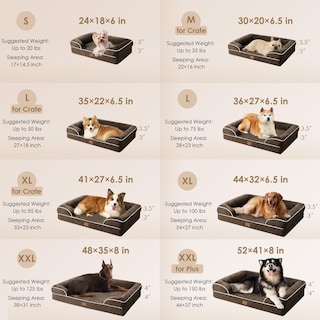 Foto 2 | Foto 2 | Cama Ortopédica Para Perros Eheyciga, Impermeable, Espuma Viscoelástica, Grande - Venta Internacional.