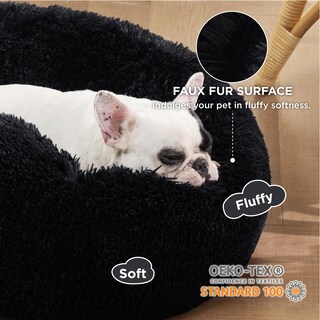 Foto 2 | Foto 2 | Cama Para Mascotas, Relajante, Para Perros Pequeños, Rosquilla, Lavable, Negra - Venta Internacional.