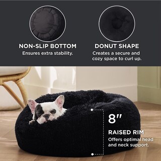 Foto 3 | Foto 3 | Cama Para Mascotas, Relajante, Para Perros Pequeños, Rosquilla, Lavable, Negra - Venta Internacional.