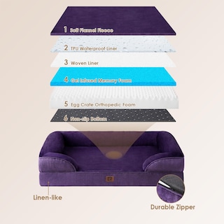 Foto 3 | Foto 3 | Cama Ortopédica para Perros Morado - Venta Internacional