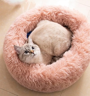 Foto 1 | Foto 1 | Cama Genérica Para Mascotas, Lavable, 50/60 Cm, Redonda, Piel Sintética De Felpa, Rosa - Venta Internacional.