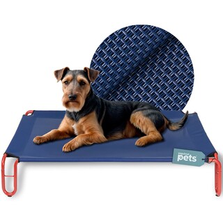 Foto 1 | Foto 1 | Cama Elevada Para Perro, Mascotas Esquimal Chica Azul - Rojo Con Malla Transpirable