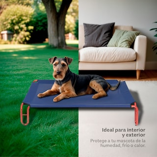 Foto 2 | Foto 2 | Cama Elevada Para Perro, Mascotas Esquimal Chica Azul - Rojo Con Malla Transpirable