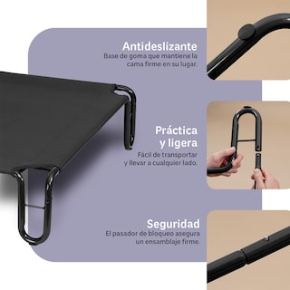 Foto 4 | Foto 4 | Cama Elevada Para Perro, Mascotas Esquimal Mediana Negro Con Malla Transpirable