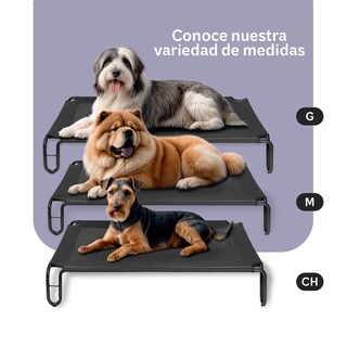 Foto 7 | Foto 7 | Cama Elevada Para Perro, Mascotas Esquimal Mediana Negro Con Malla Transpirable