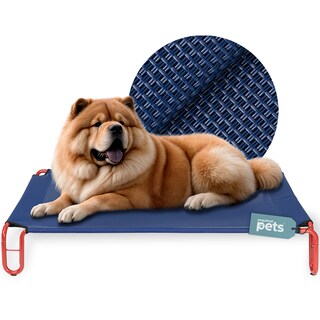 Foto 1 | Foto 1 | Cama Elevada Para Perro, Mascotas Esquimal Mediana Azul - Rojo Con Malla Transpirable