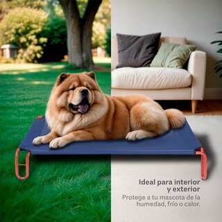 Foto 2 | Foto 2 | Cama Elevada Para Perro, Mascotas Esquimal Mediana Azul - Rojo Con Malla Transpirable