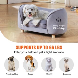 Foto 3 | Foto 3 | Cama Para Perros Vevor, Sofá Para Perros Y Gatos Pequeños, Color Gris - Venta Internacional.