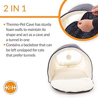 Foto 3 | Foto 3 | Cama Para Gatos K&h Pet Products Thermo-pet Cave Heated Navy - Venta Internacional.