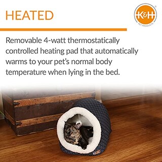 Foto 4 | Foto 4 | Cama Para Gatos K&h Pet Products Thermo-pet Cave Heated Navy - Venta Internacional.